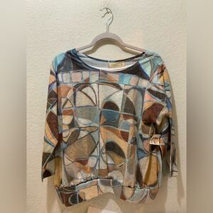 Atelier 5 art to wear 3/4 sleeve by a community of artists size L